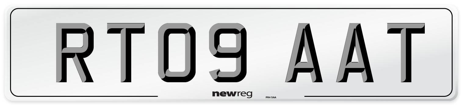 RT09 AAT Number Plate from New Reg